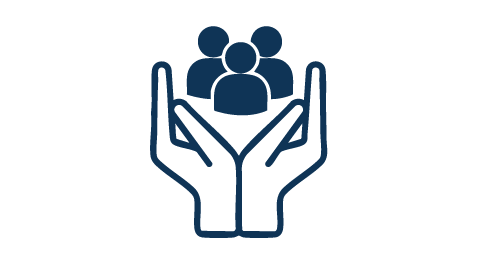 Two Hands Holding People Icon