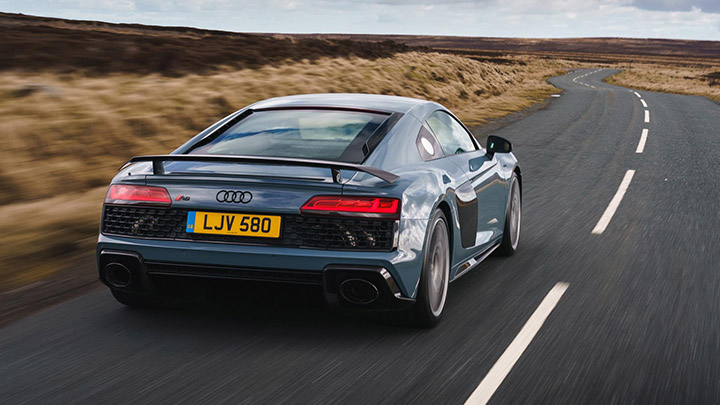 Audi R8 rear driving shot