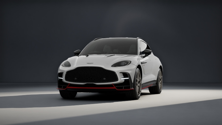 White Aston Martin DBX S studio