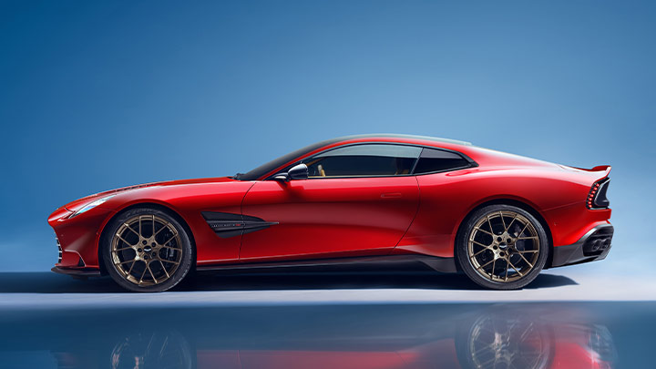 Red Aston Martin Vanquish side shot