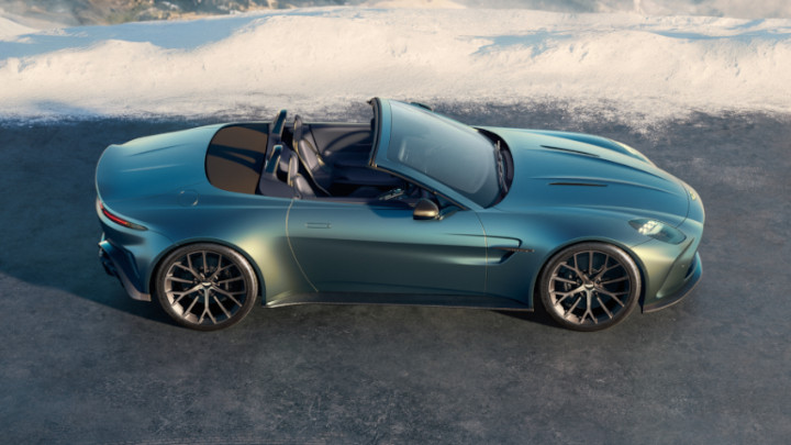 Aston Martin Vantage Roadster Aerial View Side Profile