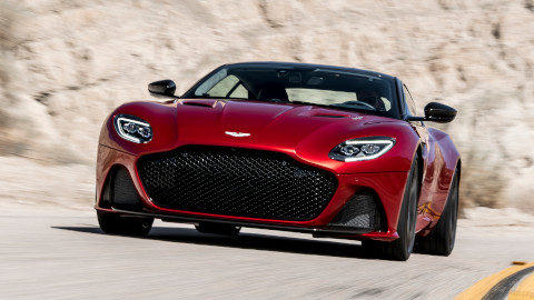 Red Aston Martin DBS Exterior Front Driving