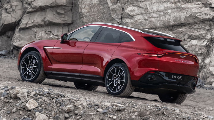 Red Aston Martin DBX Exterior Rear Static