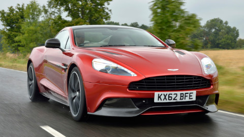 Red Aston Martin Vanquish Exterior Front Driving