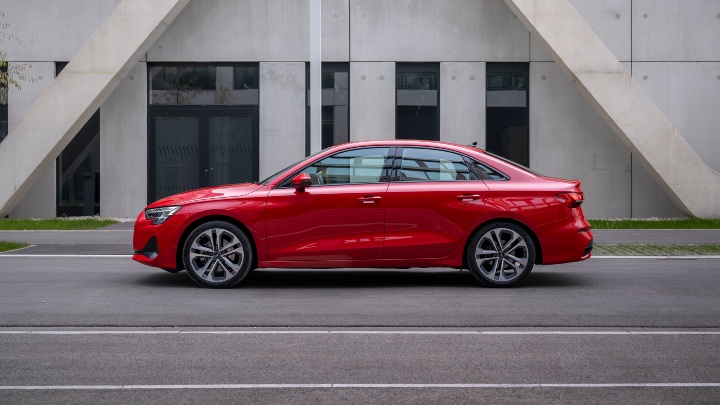 Audi A3 Saloon side red