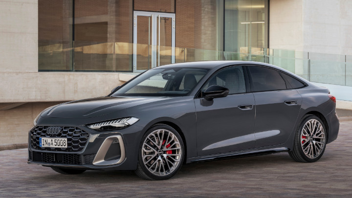 Audi A5 Saloon Front Angle in Grey