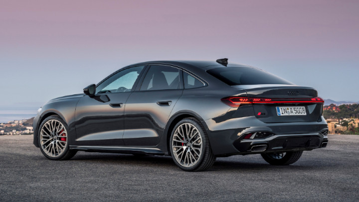 Audi A5 Saloon Rear Angle in Grey