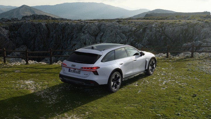 Audi A6 Allroad hybrid electric parked off road