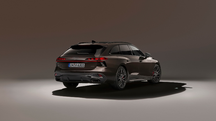 Audi A6 Avant Dark Brown rear angle studio