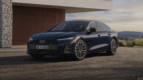 Dark Blue Audi A6 Saloon front end static