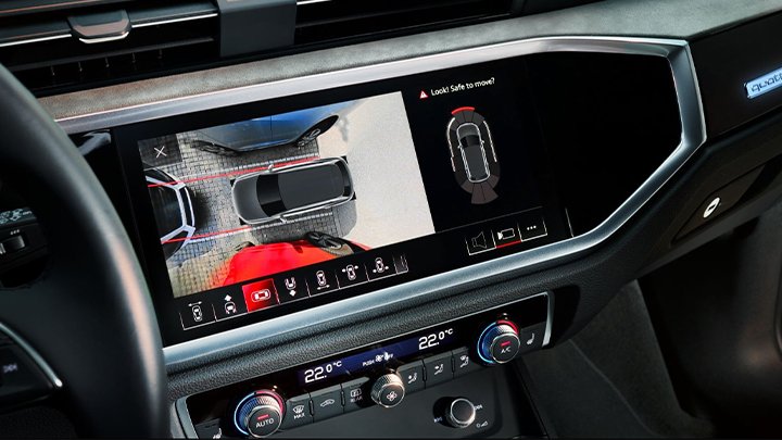 Close up of an Audi Q3 Sportback's infotainment system