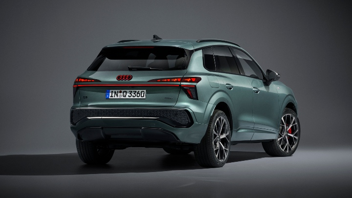Green Audi Q3 SUV Rear 