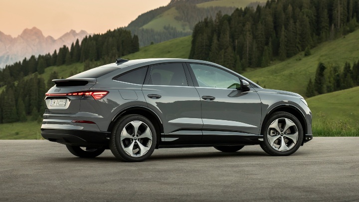 Audi Q4 Sportback e-tron rear static grey