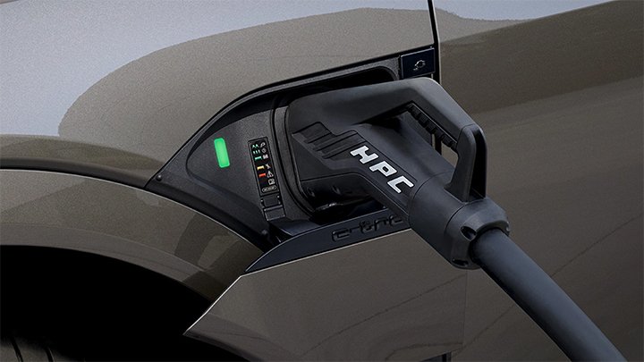 Grey Audi Q8 e-tron Charging