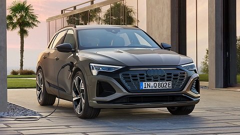 Dark Grey Q8 e-tron Front Charging