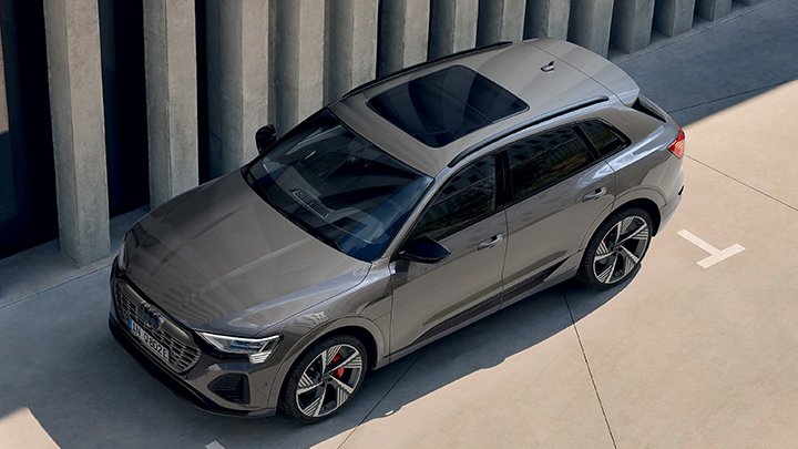 Roof Shot of Dark Grey Audi Q8 e-tron