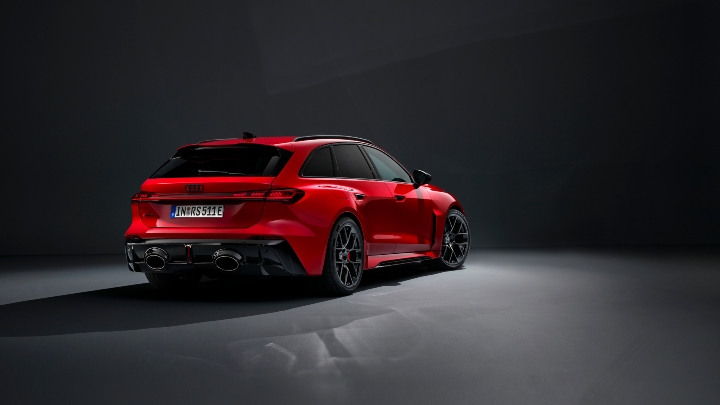 Red Audi RS 5 Avant rear right studio