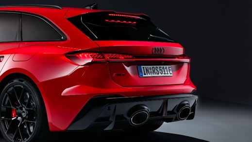Red Audi RS 5 Avant rear left side