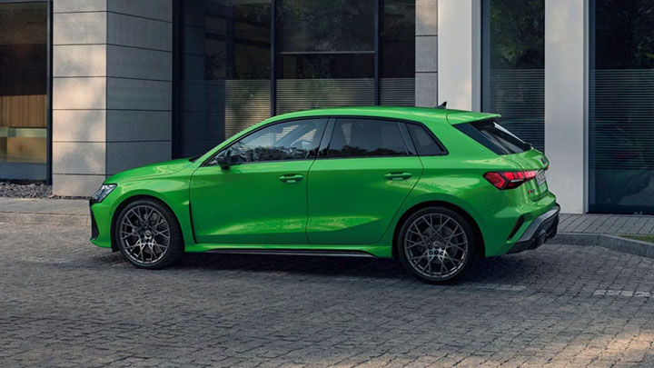 Green Audi RS3 Sportback Side Static