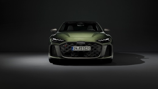 Audi RS 5 Green front straight on in studio