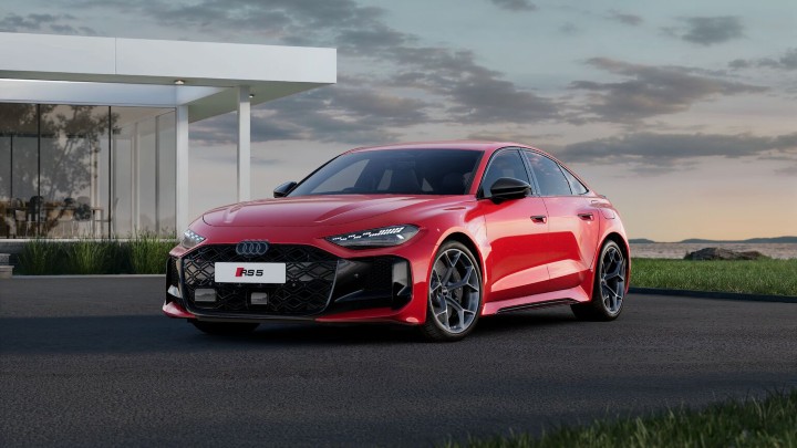 Red Audi RS5 Saloon Exterior Front Static