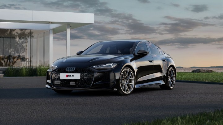 Black Audi RS5 Saloon Carbon Black Exterior Front Static