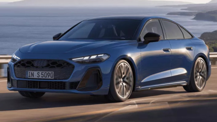 Audi S5 Saloon Driving Front Angle