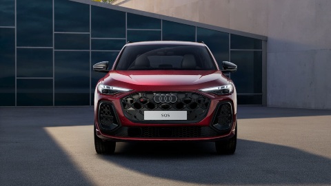 Red Audi SQ5 SUV Exterior Front Static