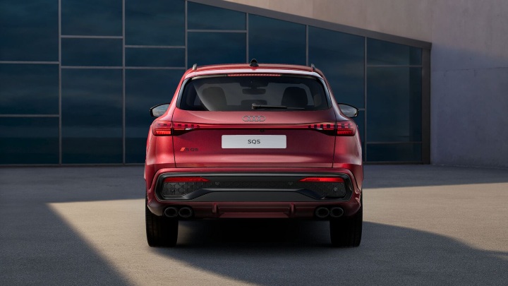 Red Audi SQ5 SUV Exterior Rear Static