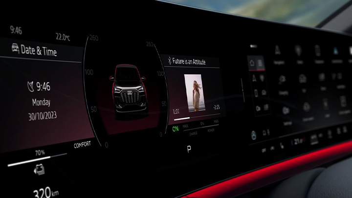Audi SQ6 e-Tron infotainment system screen
