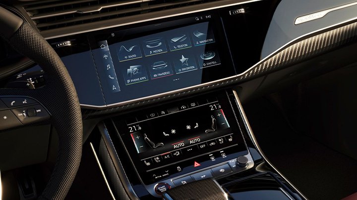 View of Audi SQ7 Sportback infotainment system