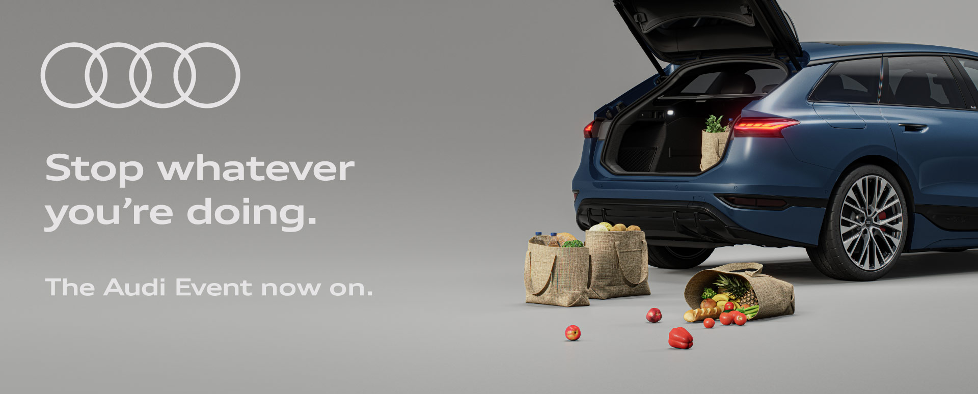 Audi Open Boot With Promo Messaging on Left