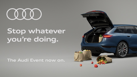 Audi Open Boot With Promo Messaging on Left