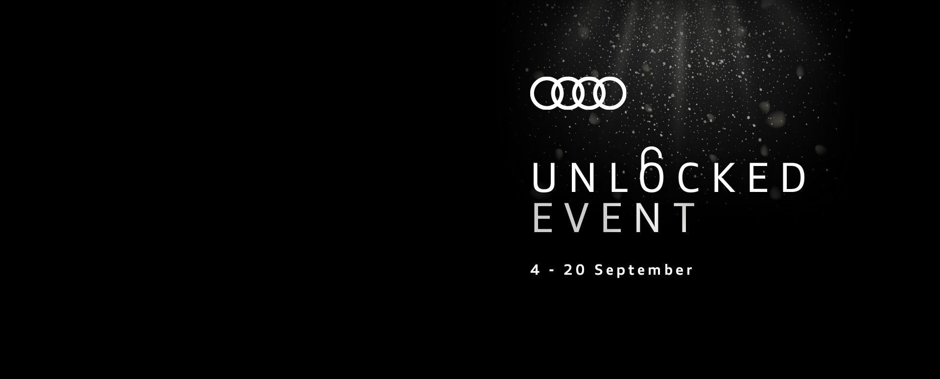 New Audi registration event. Promotional text asset.