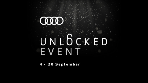 New Audi registration event. Promotional text asset.