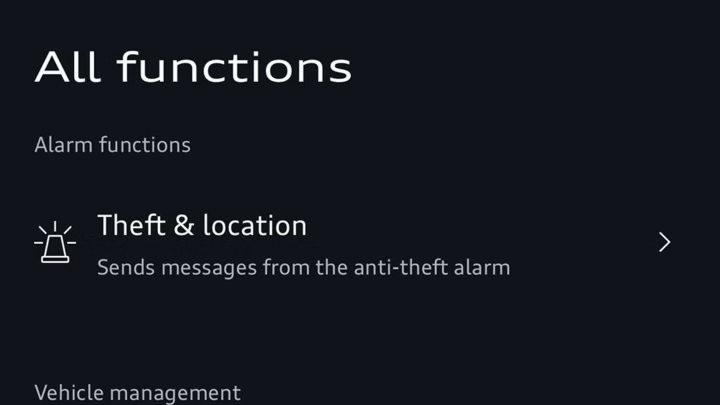 myAudi App Theft Alerts