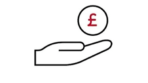 Money in hand icon
