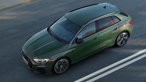 Green Audi A3 Top Driving