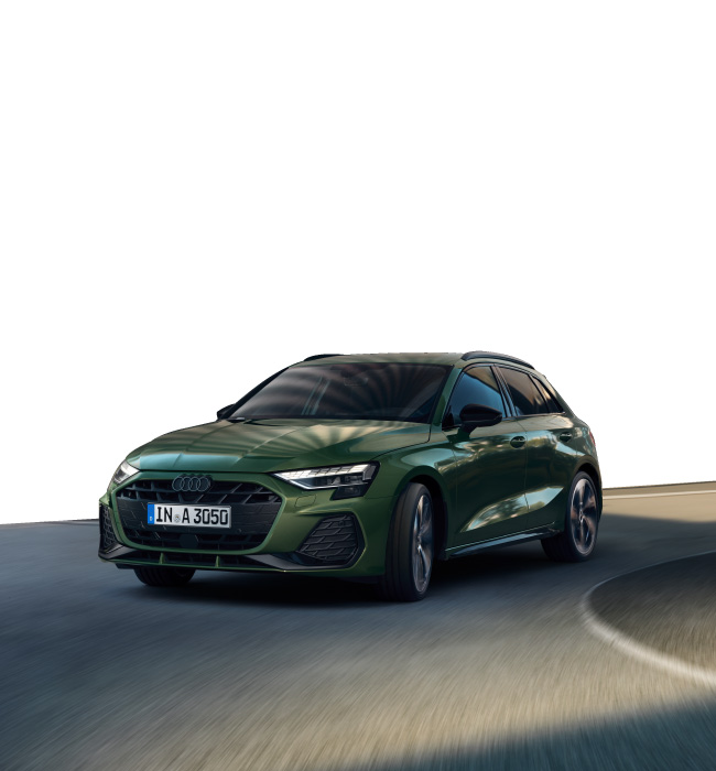 Green Audi A3 Front Driving