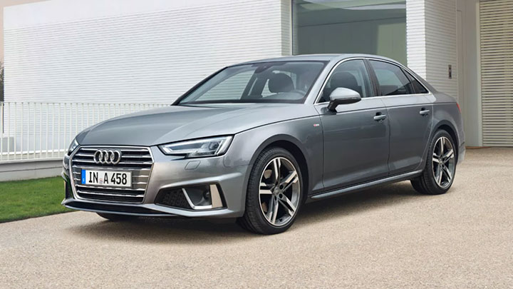 Silver Audi A4 Front