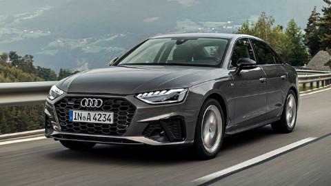 Grey Audi A4 Front Driving