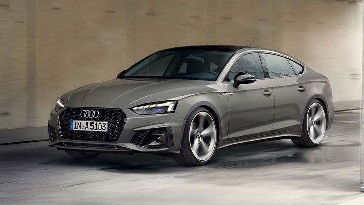 Grey Audi A5 Front Driving