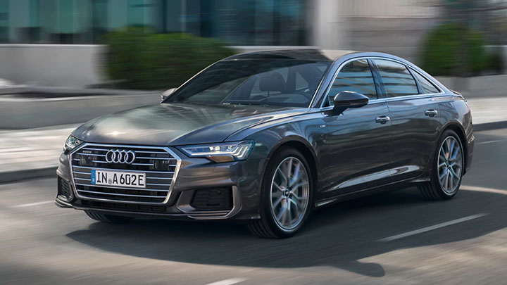 Black Audi A6 Front Driving