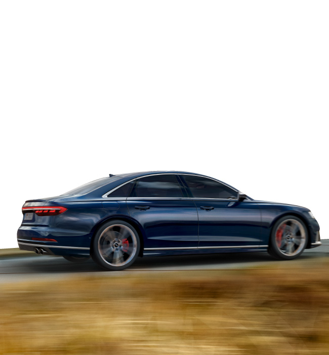 Black Audi A8 Side Driving