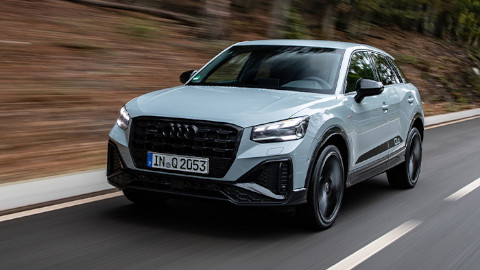 Grey Audi Q2 Driving