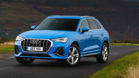 Blue Audi Q3 Parked On Road