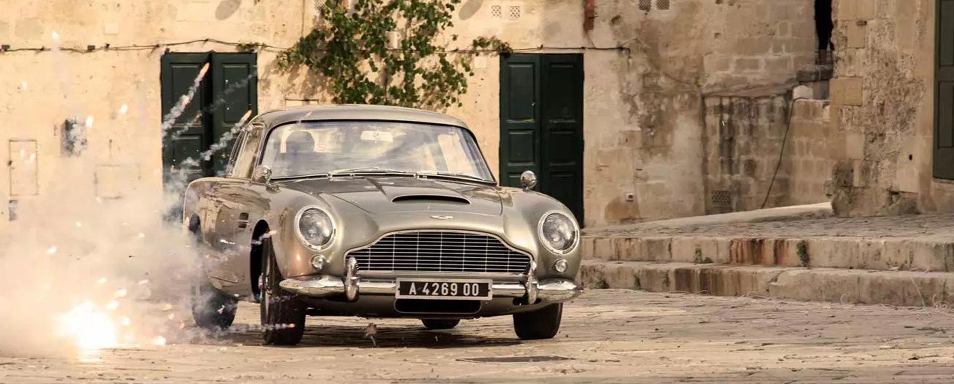 Aston Martin DB5 on James Bond set