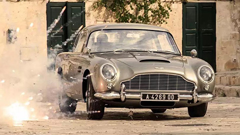 Aston Martin DB5 on James Bond set