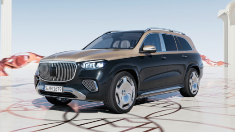 Mercedes-Maybach GLS in two tone paint with lifestyle baackground