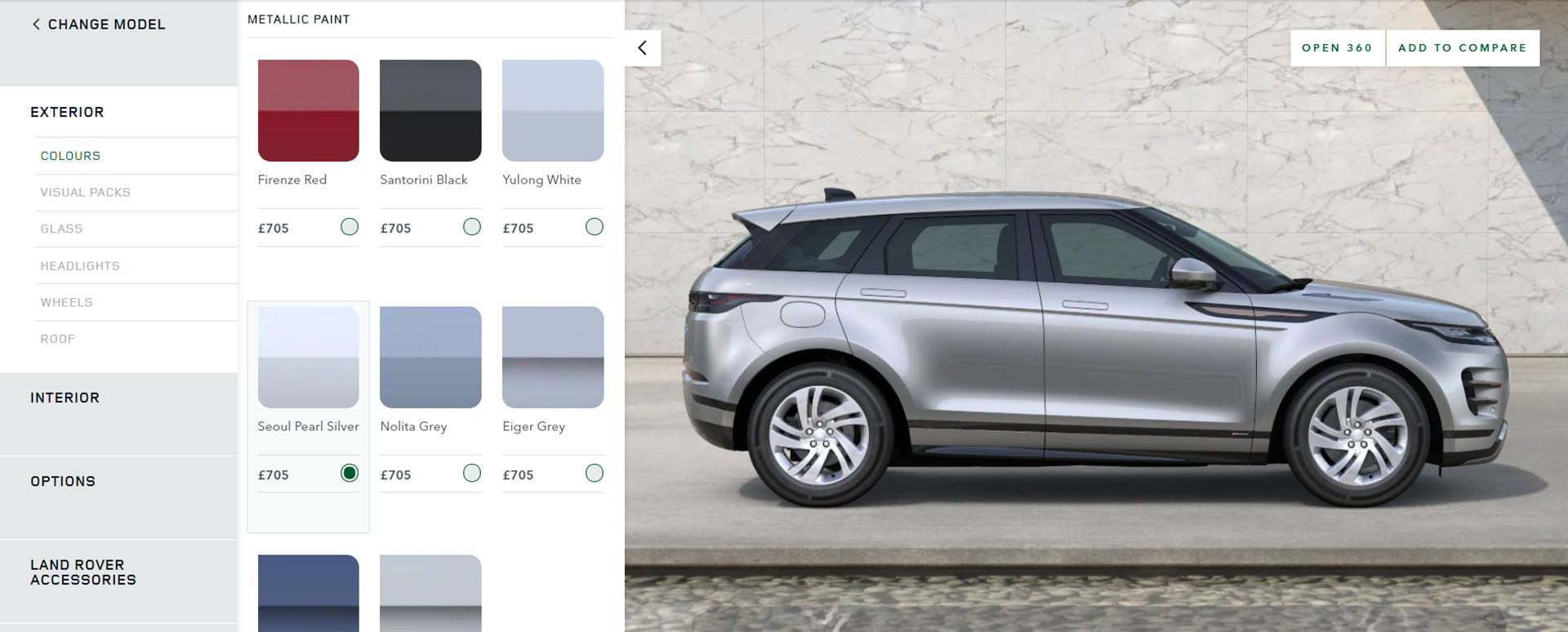 range rover evoque configurator